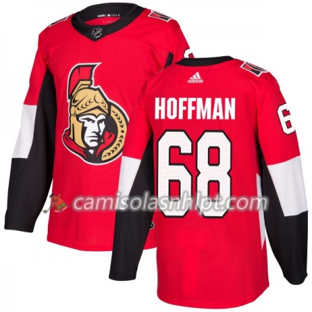 Camisola Ottawa Senators Mike Hoffman 68 Adidas 2017-2018 Vermelho Authentic - Homem